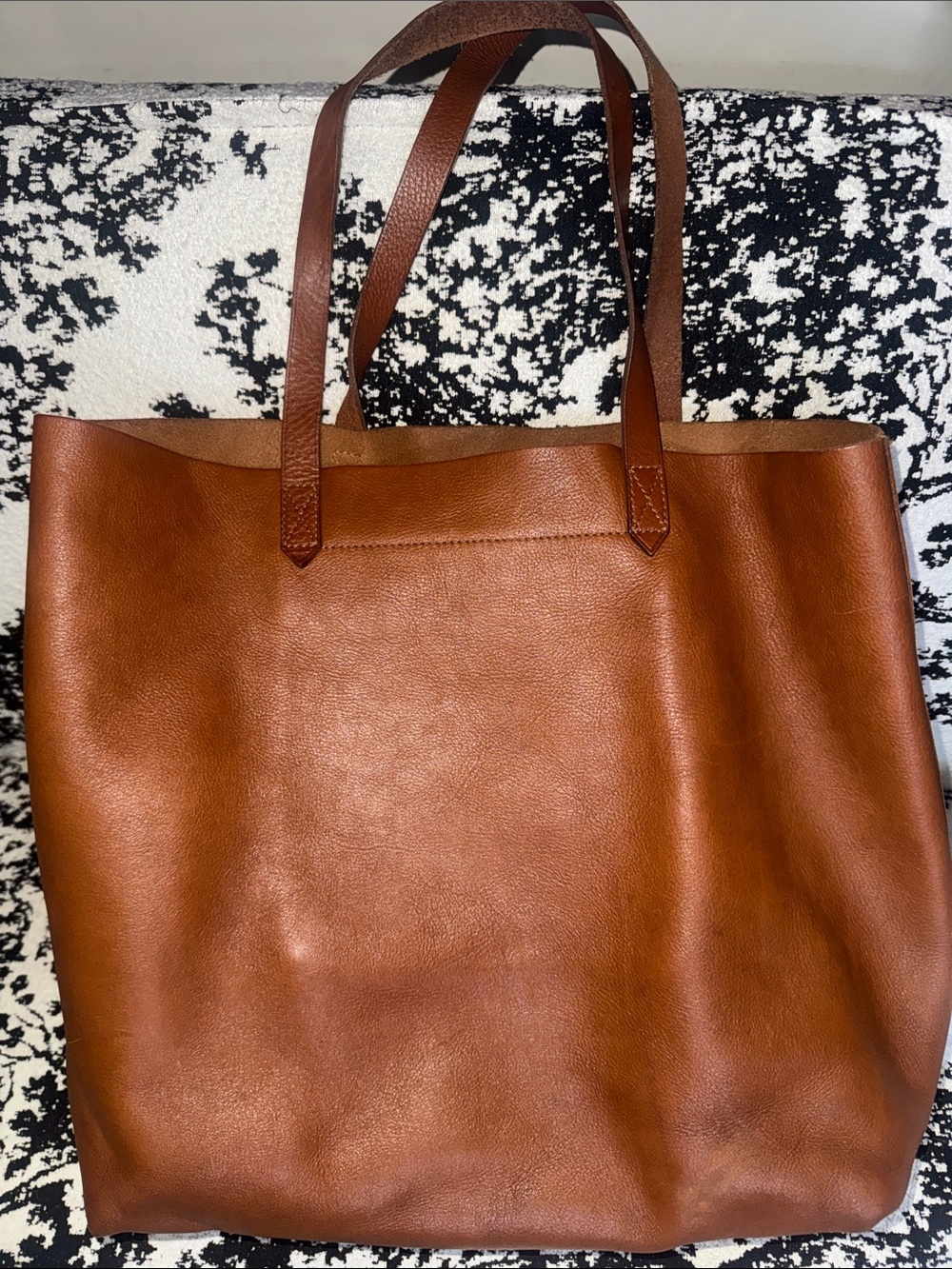 Madewell Classic Brown Leather Tote Bag